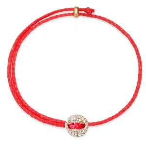 Diamond Signature Button Bracelet in Fire Red