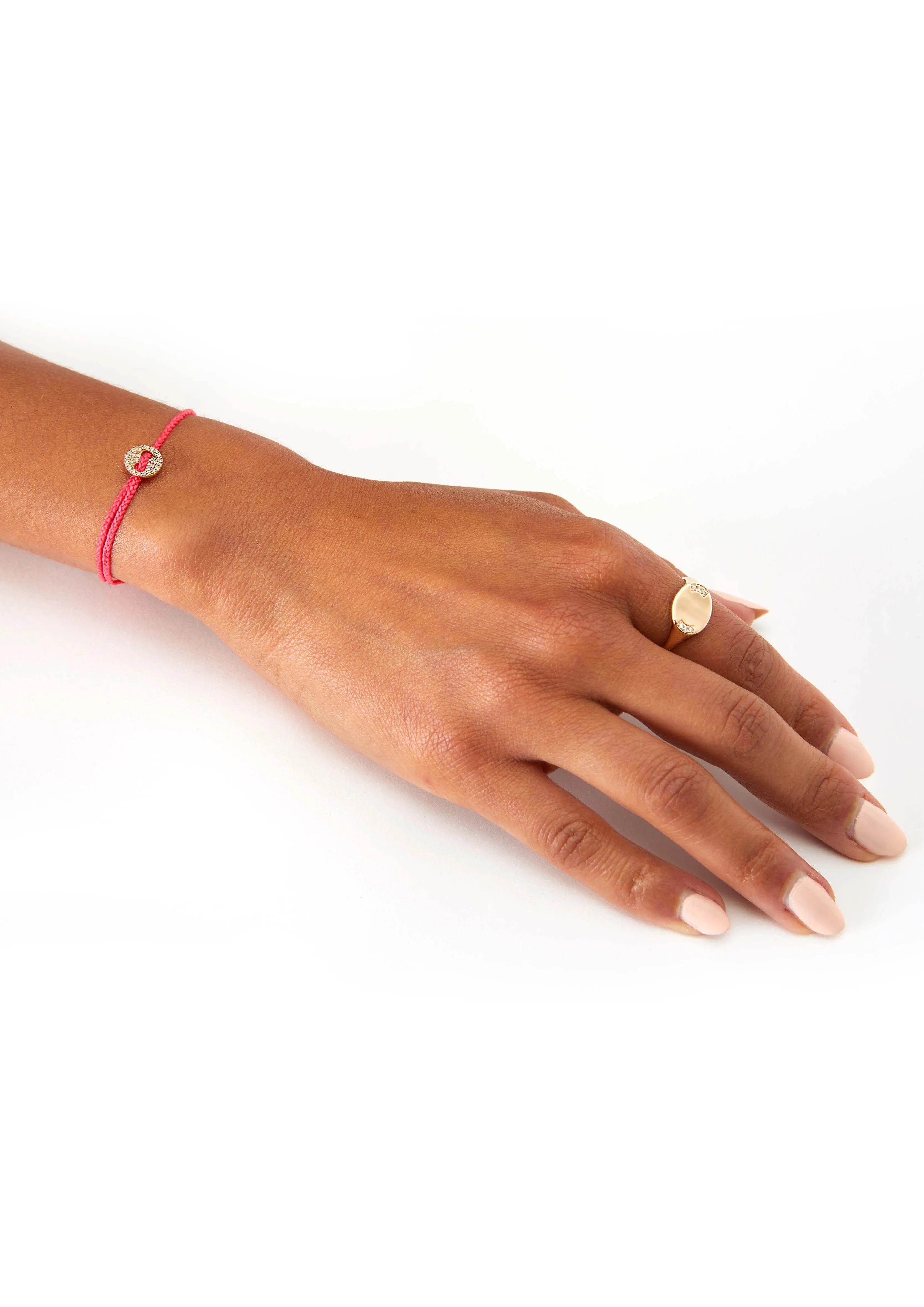 Diamond Signature Button Bracelet in Fire Red