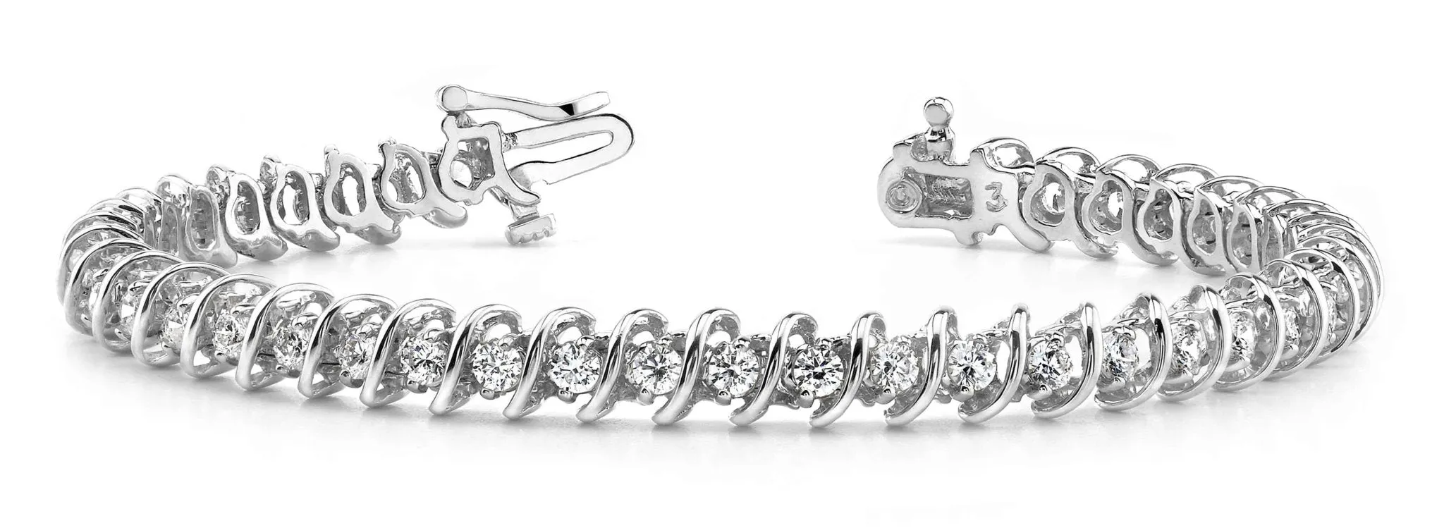 Diamond Swirl Link Lab-Grown Diamond Tennis Bracelet with 4.56 ct.(finished) 3.2mm