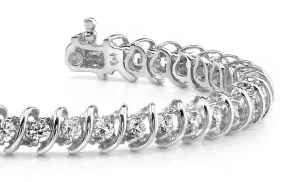Diamond Swirl Link Lab-Grown Diamond Tennis Bracelet with 4.56 ct.(finished) 3.2mm