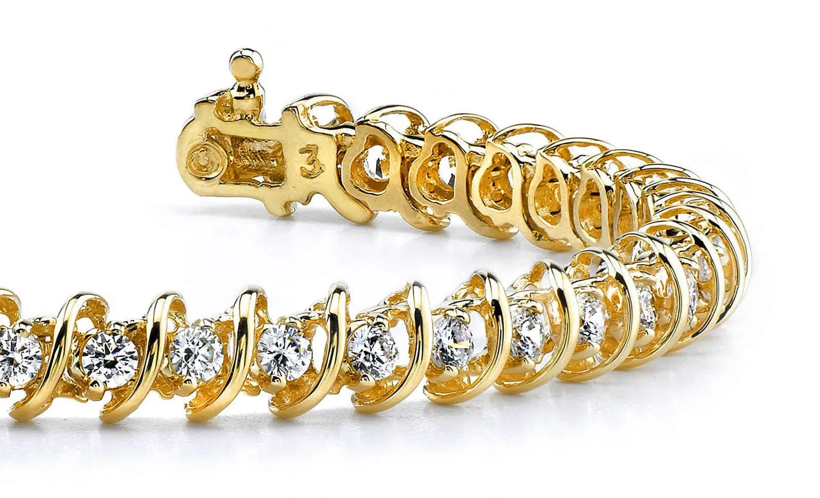 Diamond Swirl Link Lab-Grown Diamond Tennis Bracelet with 4.56 ct.(finished) 3.2mm