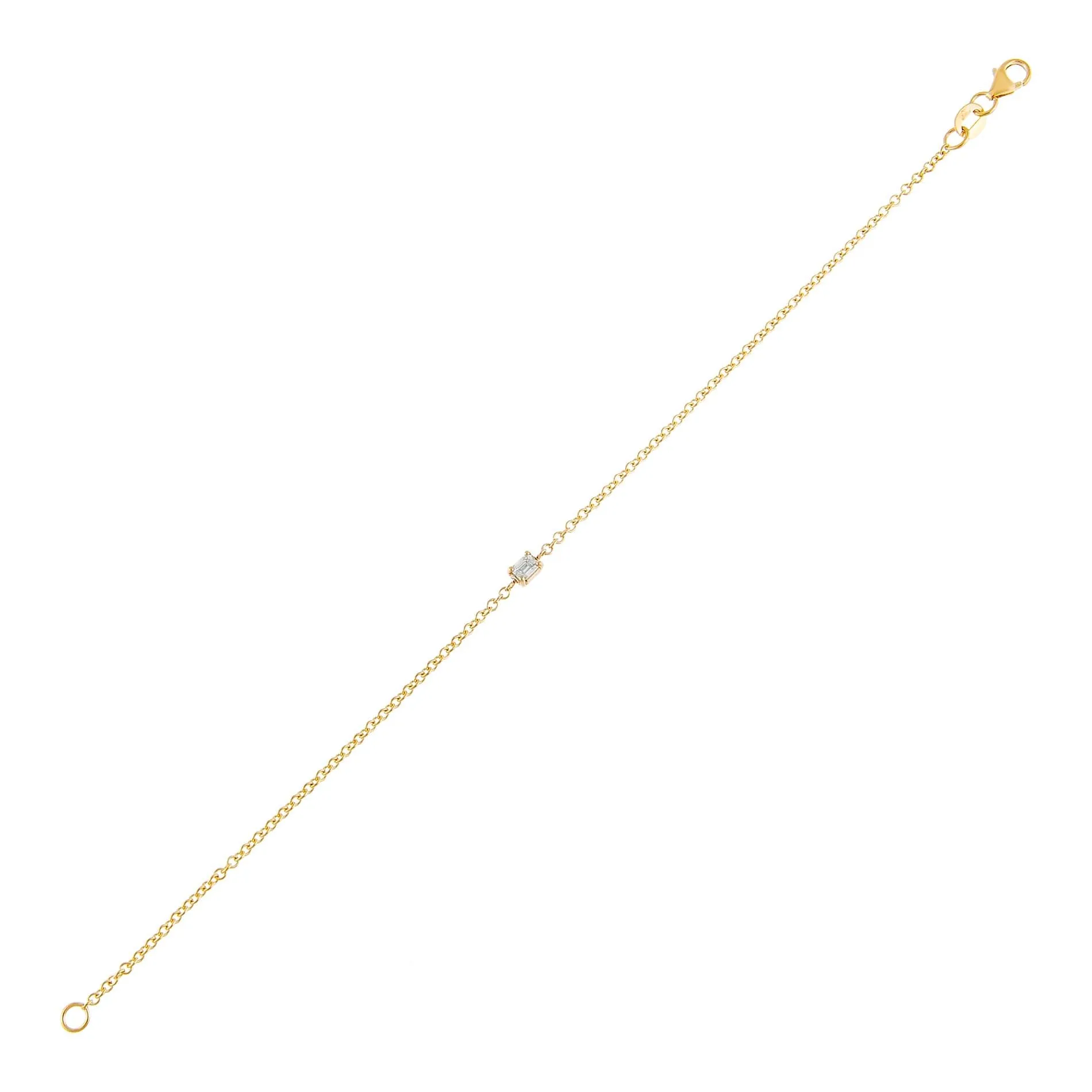 Diamond Tiny Baguette Bracelet 14K