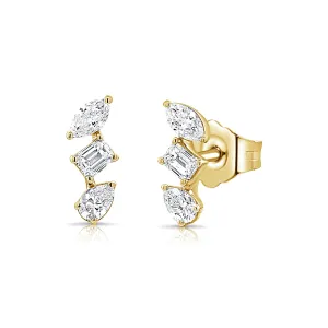 Diamond Trifecta Stud Earring