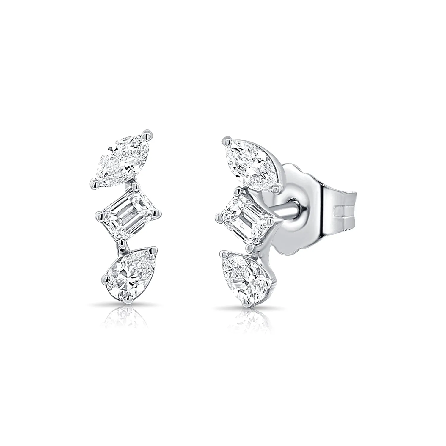 Diamond Trifecta Stud Earring