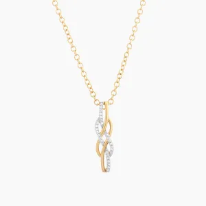 Diamonds and Gold Intertwined Pendant Necklace