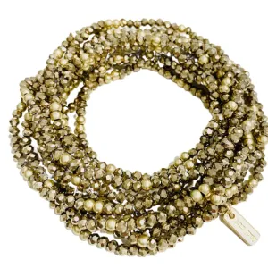 Disco Bracelet Stack in Golden Pyrite