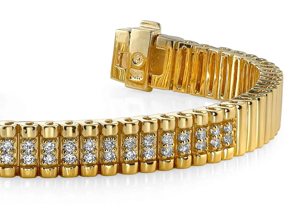 Double Center Strand Diamond Bracelet with 0.65 ct.(finished) 1.3mm