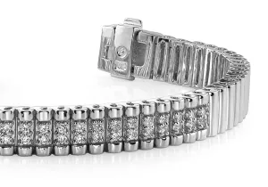 Double Center Strand Diamond Bracelet with 0.65 ct.(finished) 1.3mm