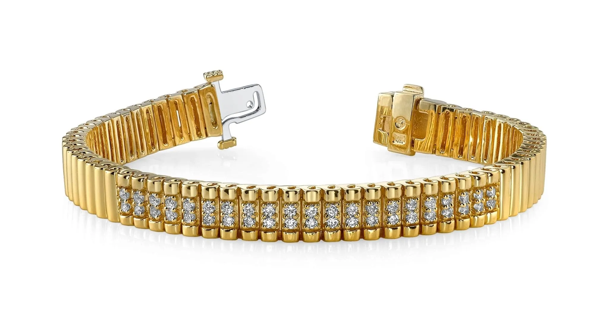 Double Center Strand Diamond Bracelet with 0.65 ct.(finished) 1.3mm