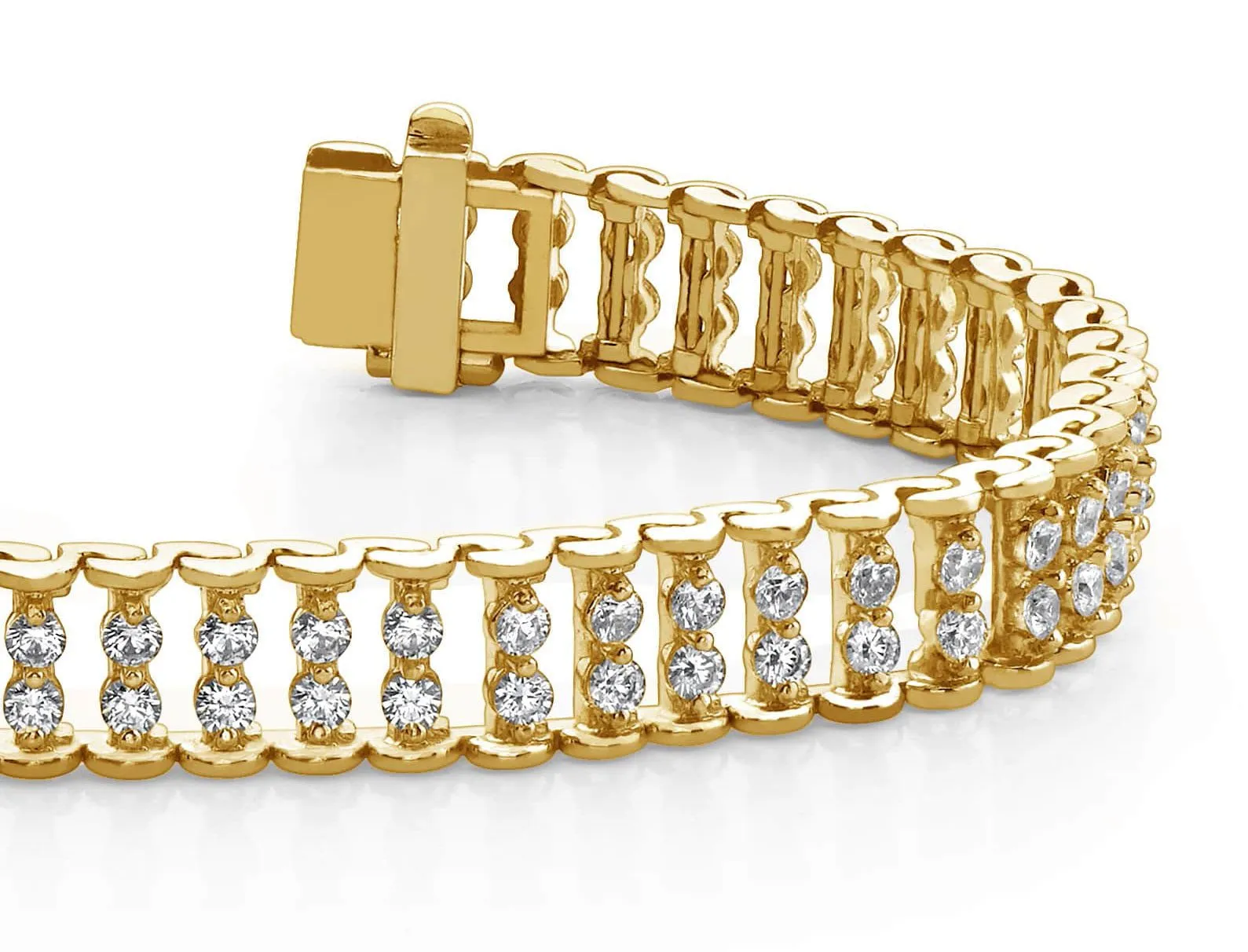 Double Diamond Candlestick Diamond Bracelet with 4.08 ct.(finished) 2.25mm
