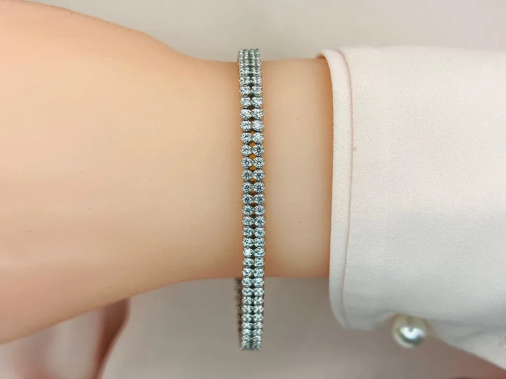 Double Row Diamond Bracelet with 4.16 ct.(finished) 2.0mm