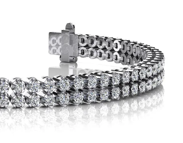 Double Row Diamond Bracelet with 4.16 ct.(finished) 2.0mm