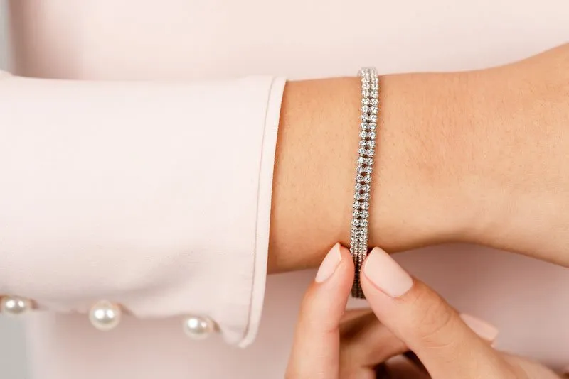 Double Row Diamond Bracelet with 4.16 ct.(finished) 2.0mm