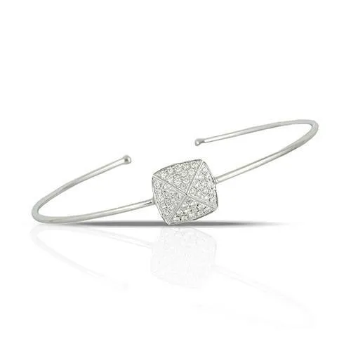 Doves 18K White Gold Diamond Bangle Bracelet