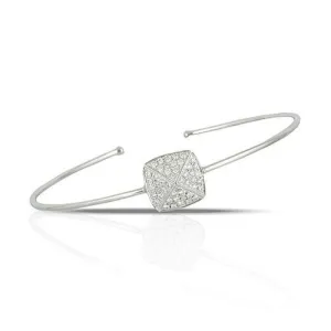 Doves 18K White Gold Diamond Bangle Bracelet