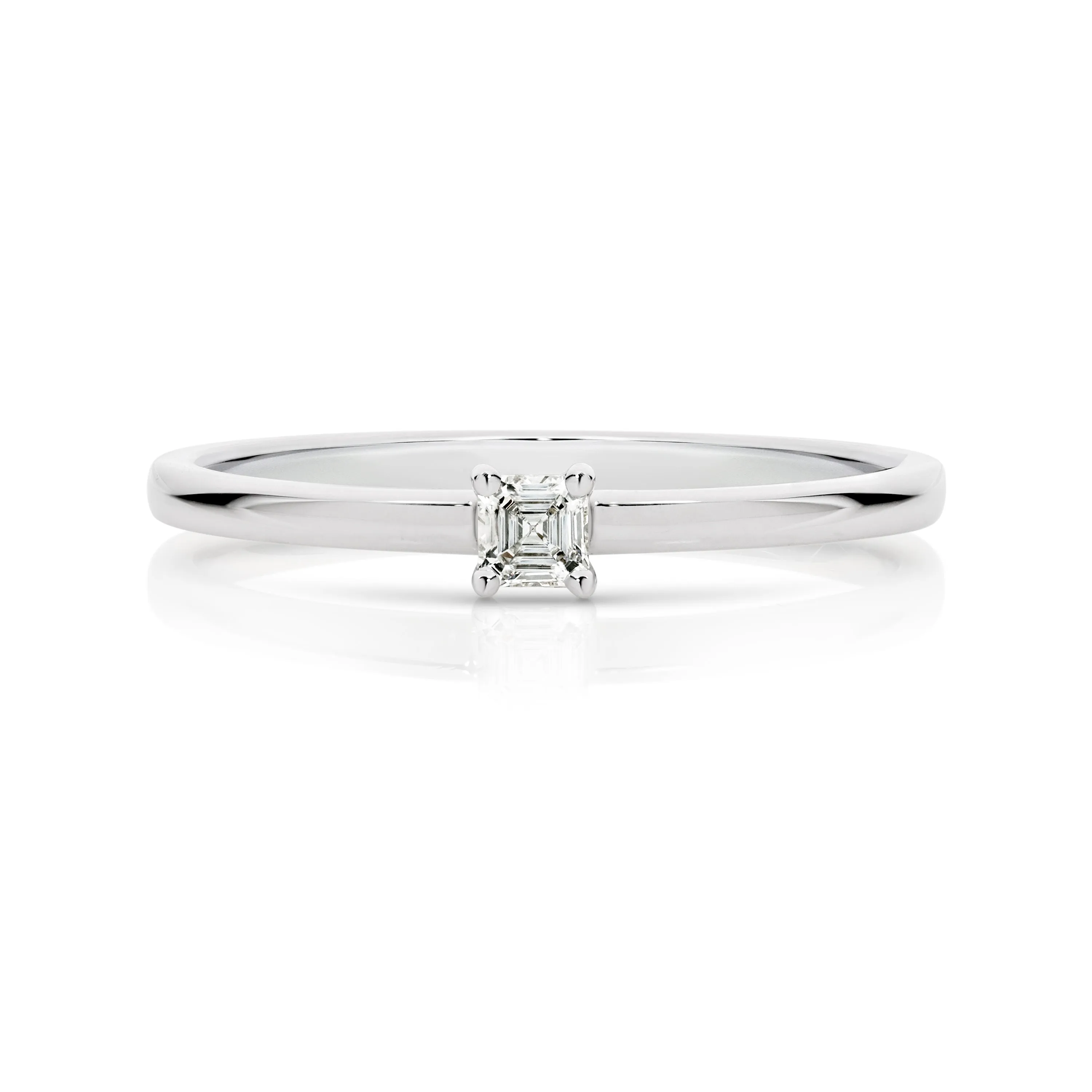 Duffs Asscher Cut Lab Grown Diamond Stackable Ring 0.11ct