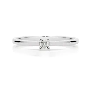 Duffs Asscher Cut Lab Grown Diamond Stackable Ring 0.11ct