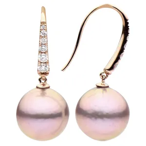 Earrings 14KR/1.1G 12RD-0.29CT P.FW 11-12MM