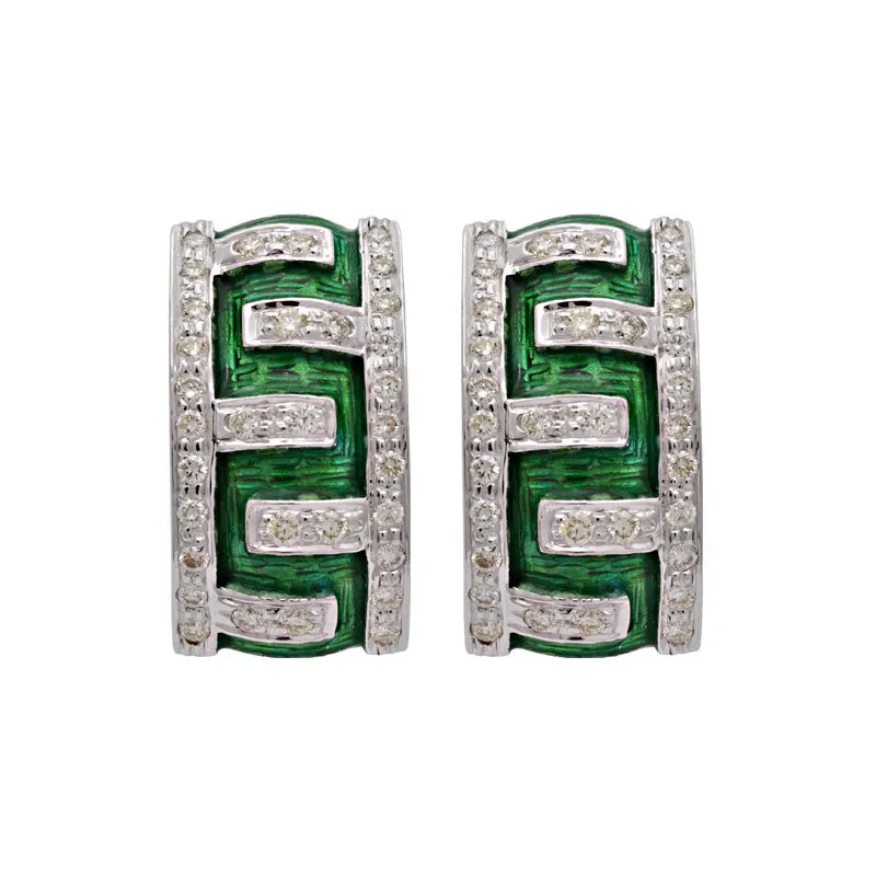 Earrings-Diamond (Enamel)