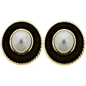 Earrings-Pearl (Enamel)  (1851F)