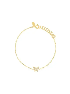 EF Collection Diamond Butterfly Bracelet
