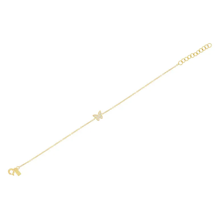 EF Collection Diamond Butterfly Bracelet