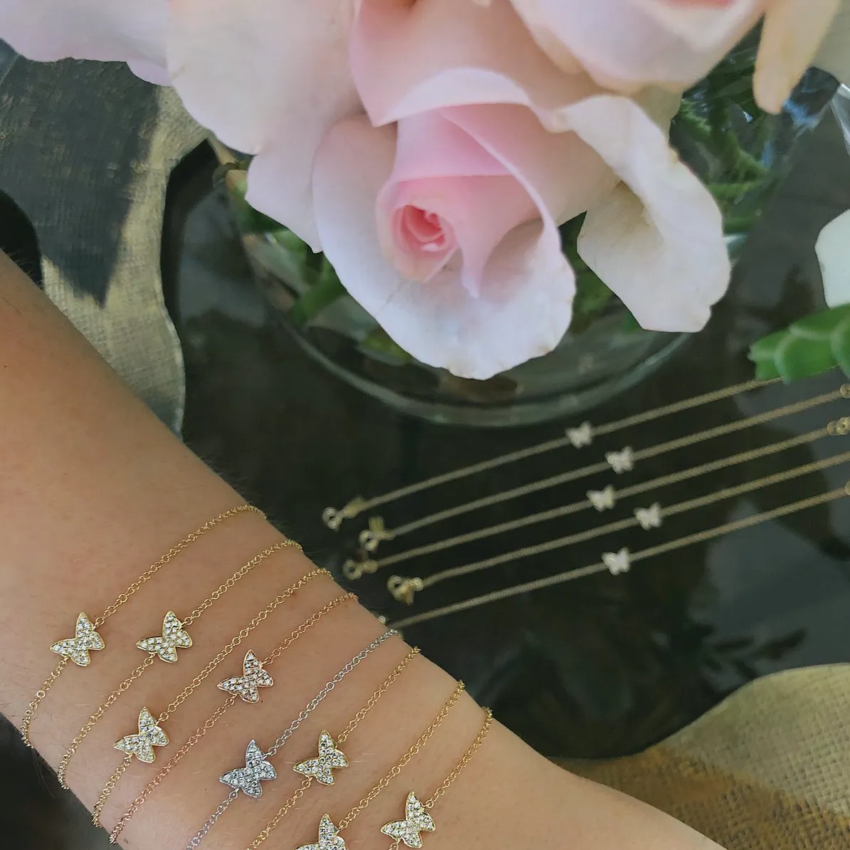 EF Collection Diamond Butterfly Bracelet