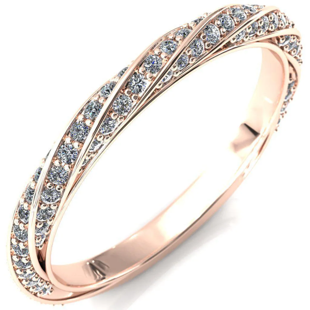 Elysia Asscher Moissanite 4 Prong 3/4 Eternity Diamond Accent Ring