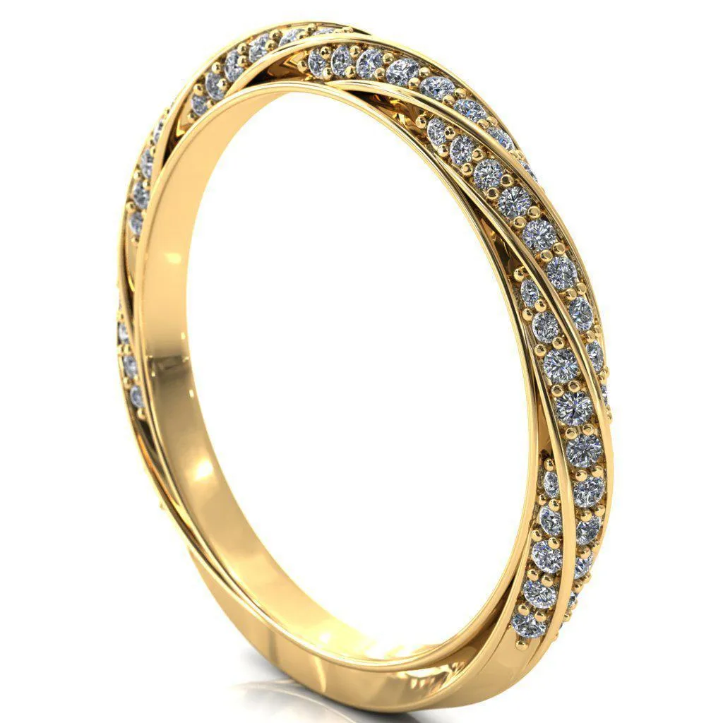 Elysia Asscher Moissanite 4 Prong 3/4 Eternity Diamond Accent Ring