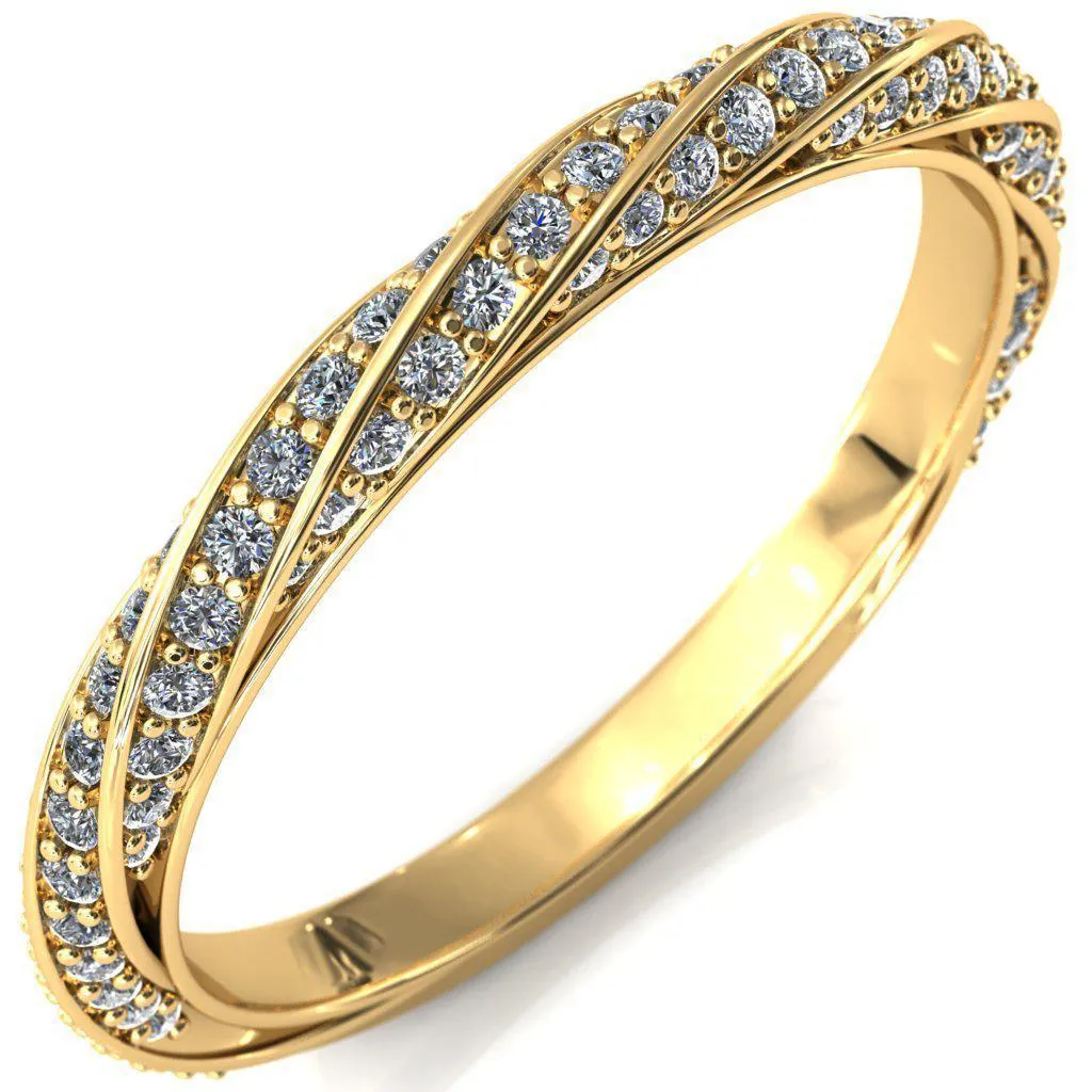 Elysia Asscher Moissanite 4 Prong 3/4 Eternity Diamond Accent Ring