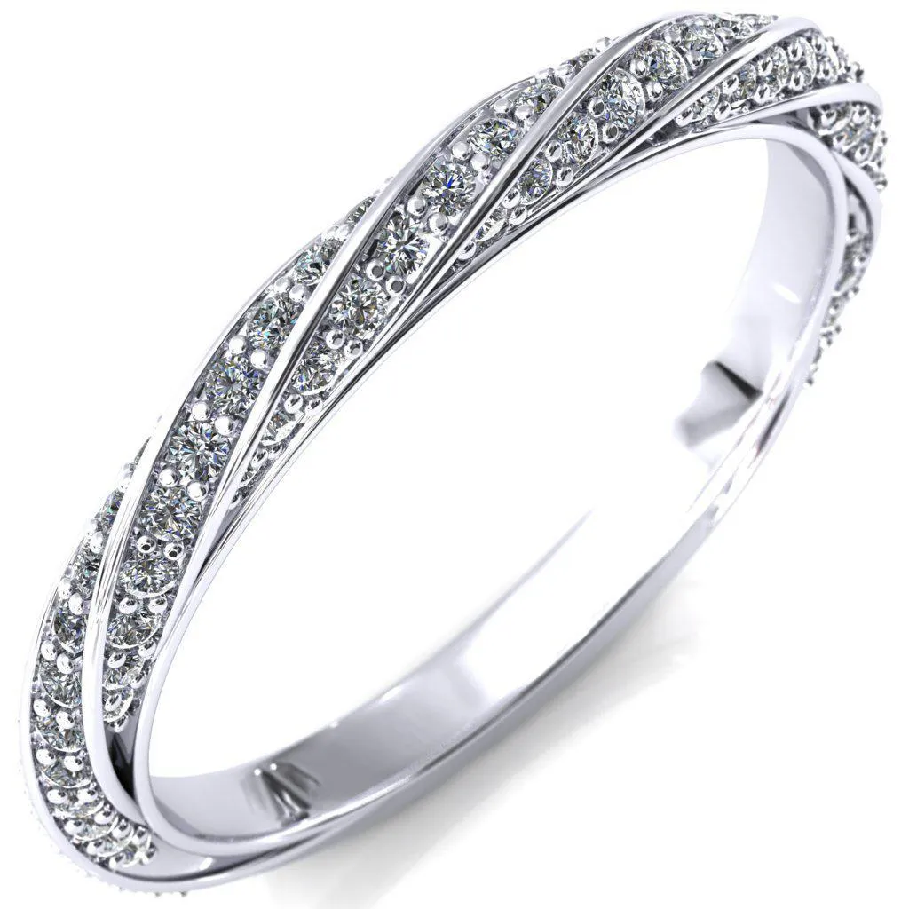 Elysia Asscher Moissanite 4 Prong 3/4 Eternity Diamond Accent Ring