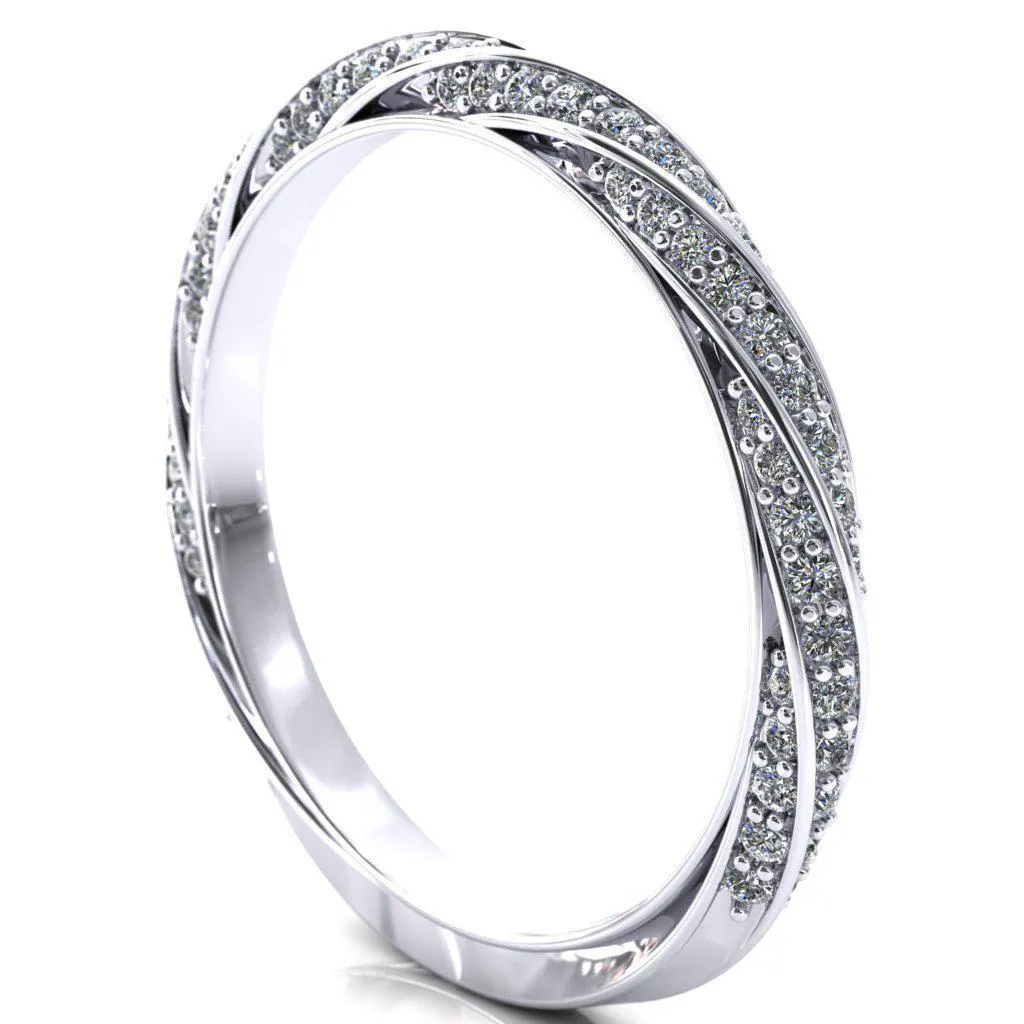Elysia Asscher Moissanite 4 Prong 3/4 Eternity Diamond Accent Ring