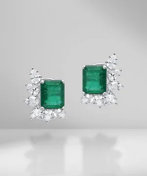 Emerald and Diamond Earring