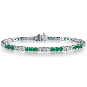Emerald and Diamond Tennis Bracelet