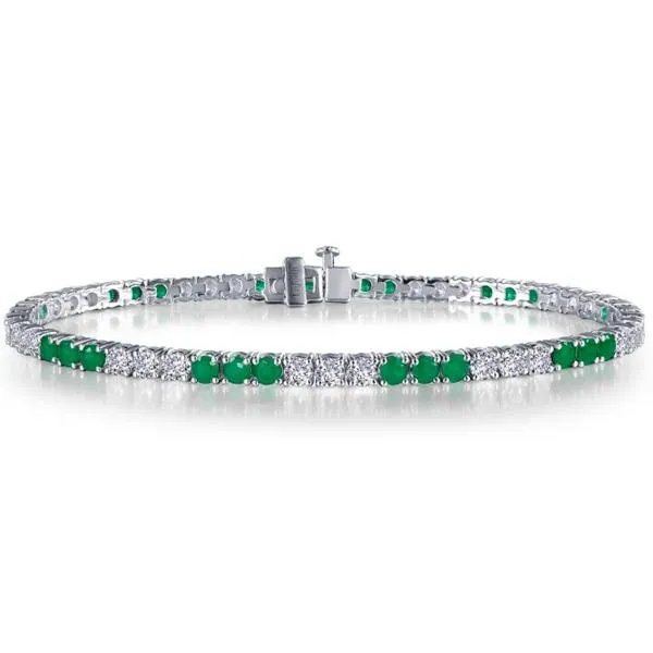 Emerald and Diamond Tennis Bracelet