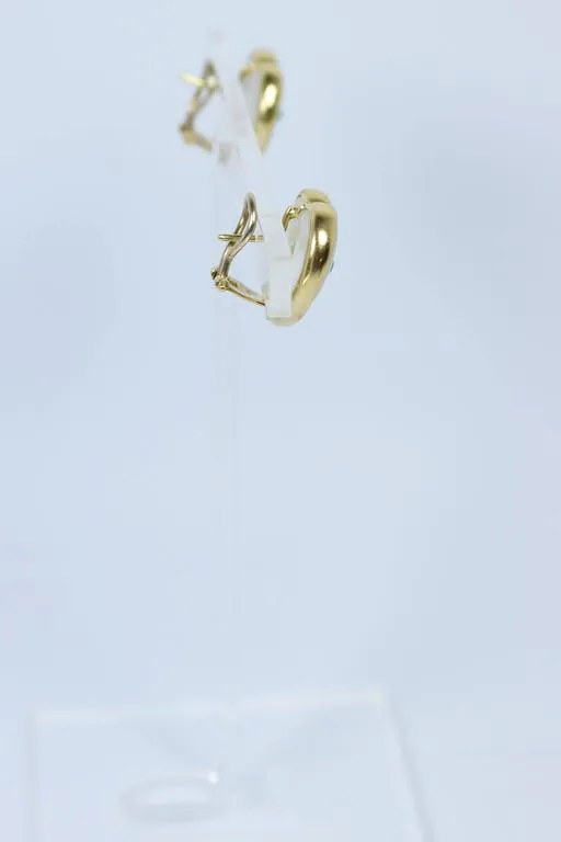 EMERALD and Pearl Cabochon 18 Karat Gold Clip On Earrings