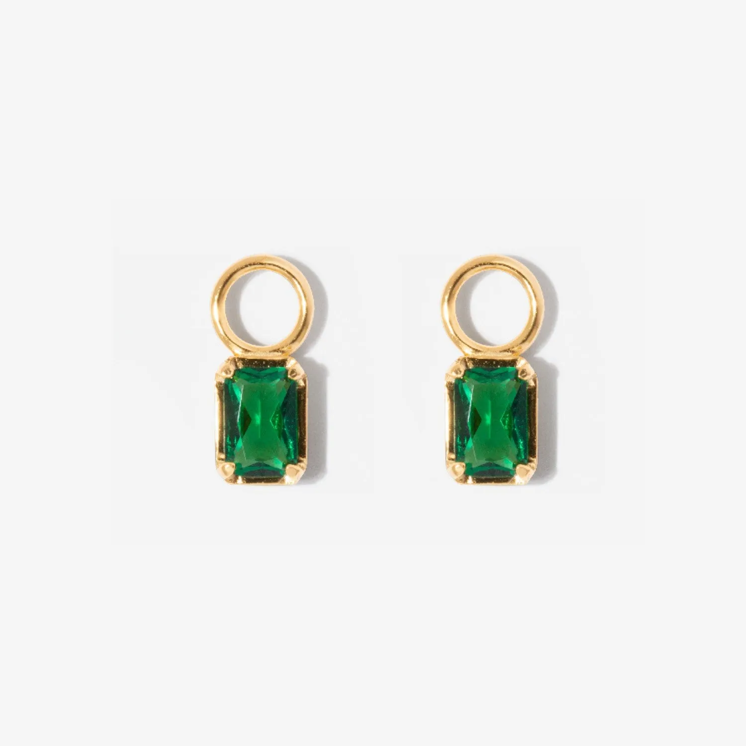 Emerald Baguette Earrings Charm