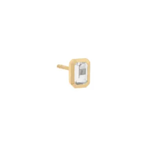 Emerald Bezel Stud Earring