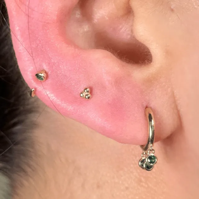 Emerald Charm Hoop