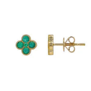 Emerald Clover Studs
