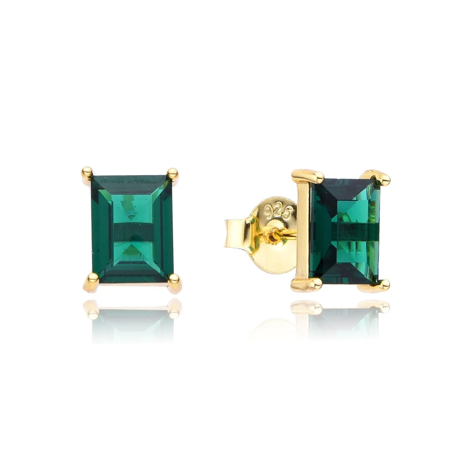 Emerald Cut Stud Earrings