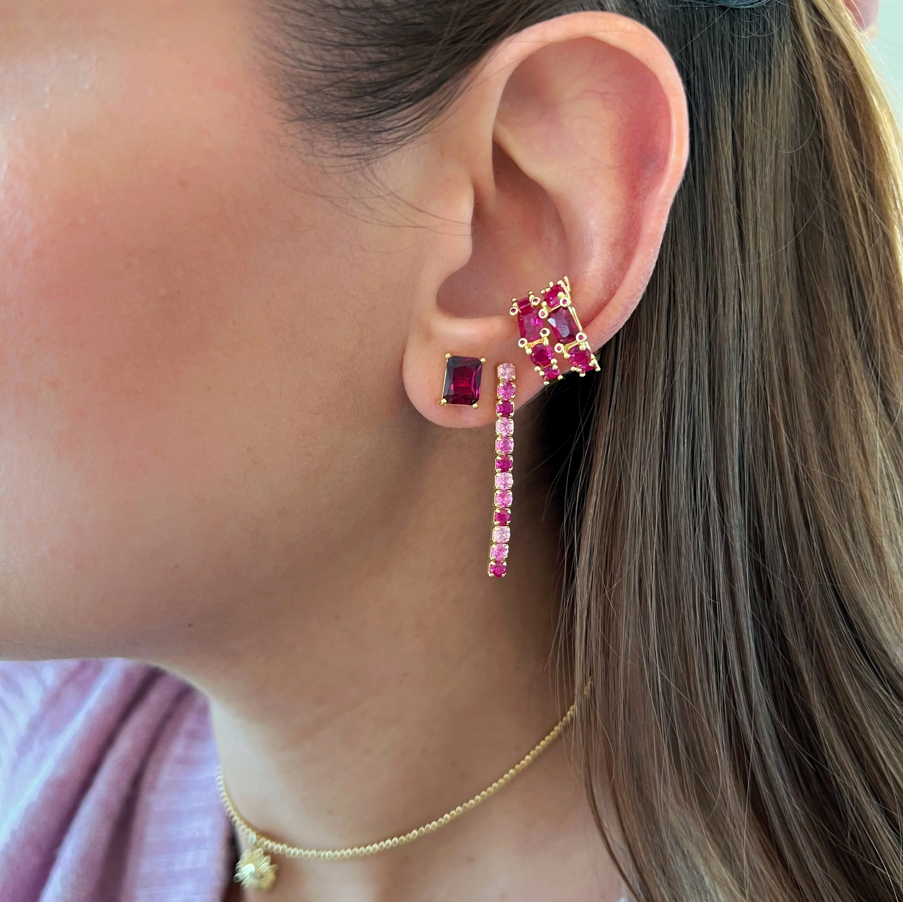 Emerald Cut Stud Earrings