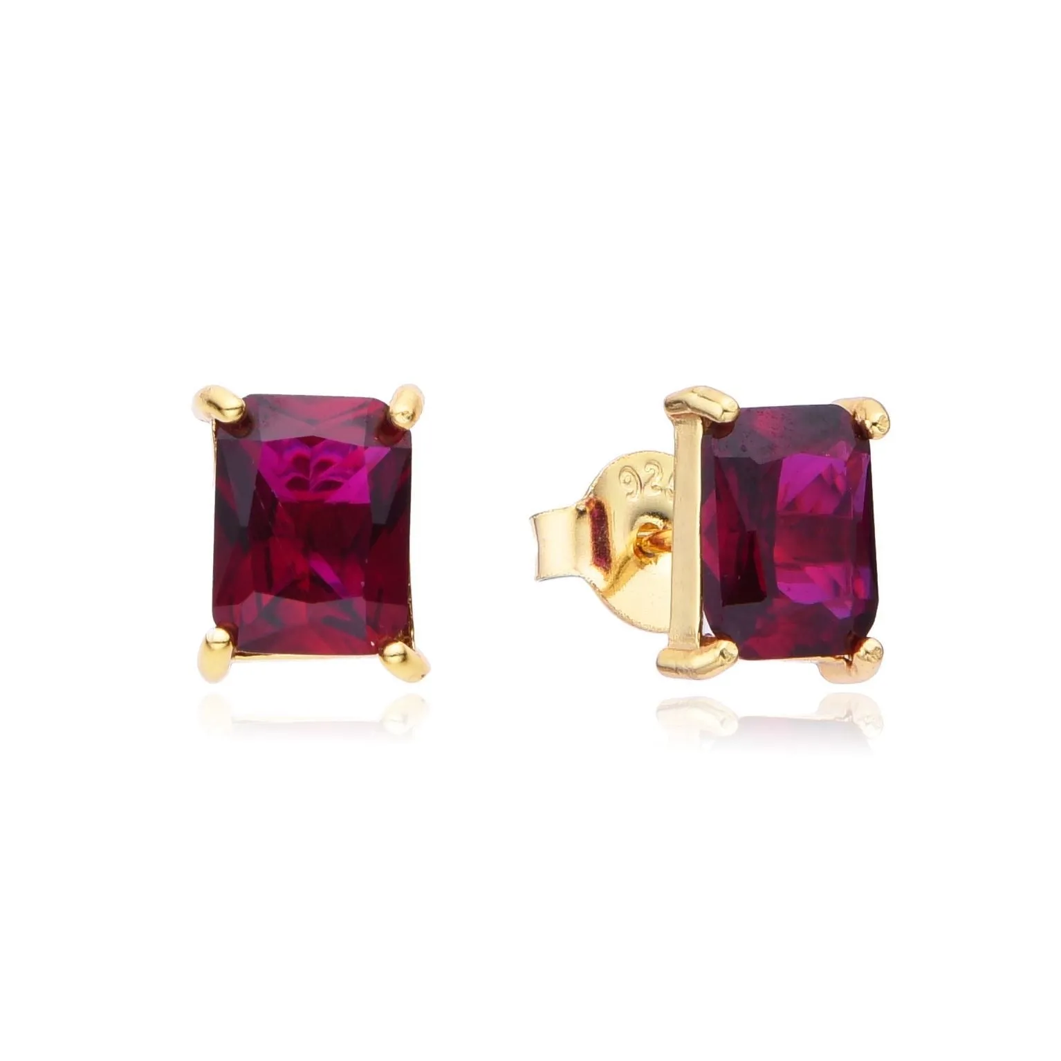 Emerald Cut Stud Earrings