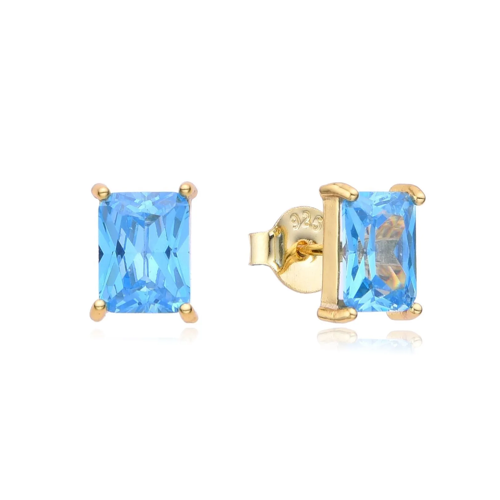 Emerald Cut Stud Earrings