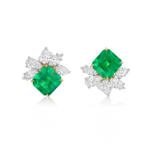 Emerald Diamond Earrings