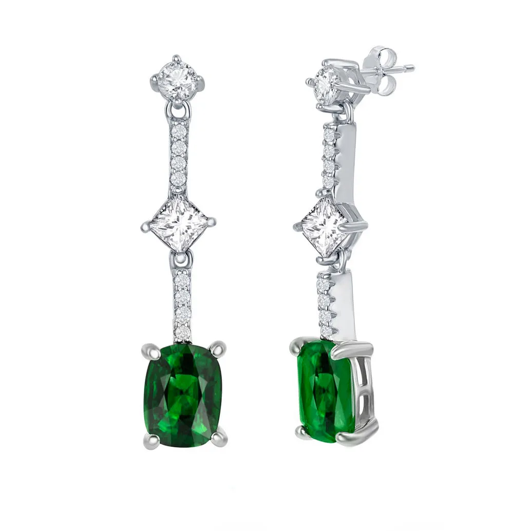 Emerald Drop Line Earring