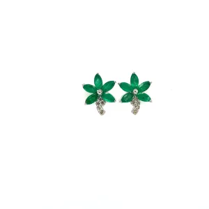Emerald Earring in .925 Sterling Silver - KST 58973