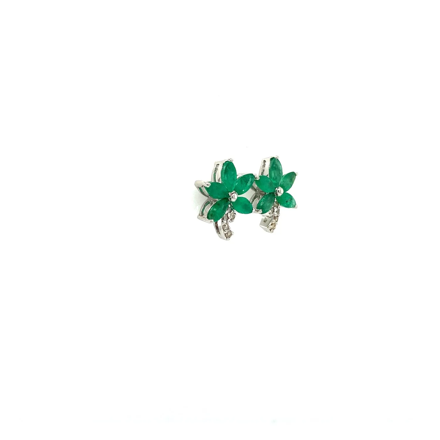 Emerald Earring in .925 Sterling Silver - KST 58973