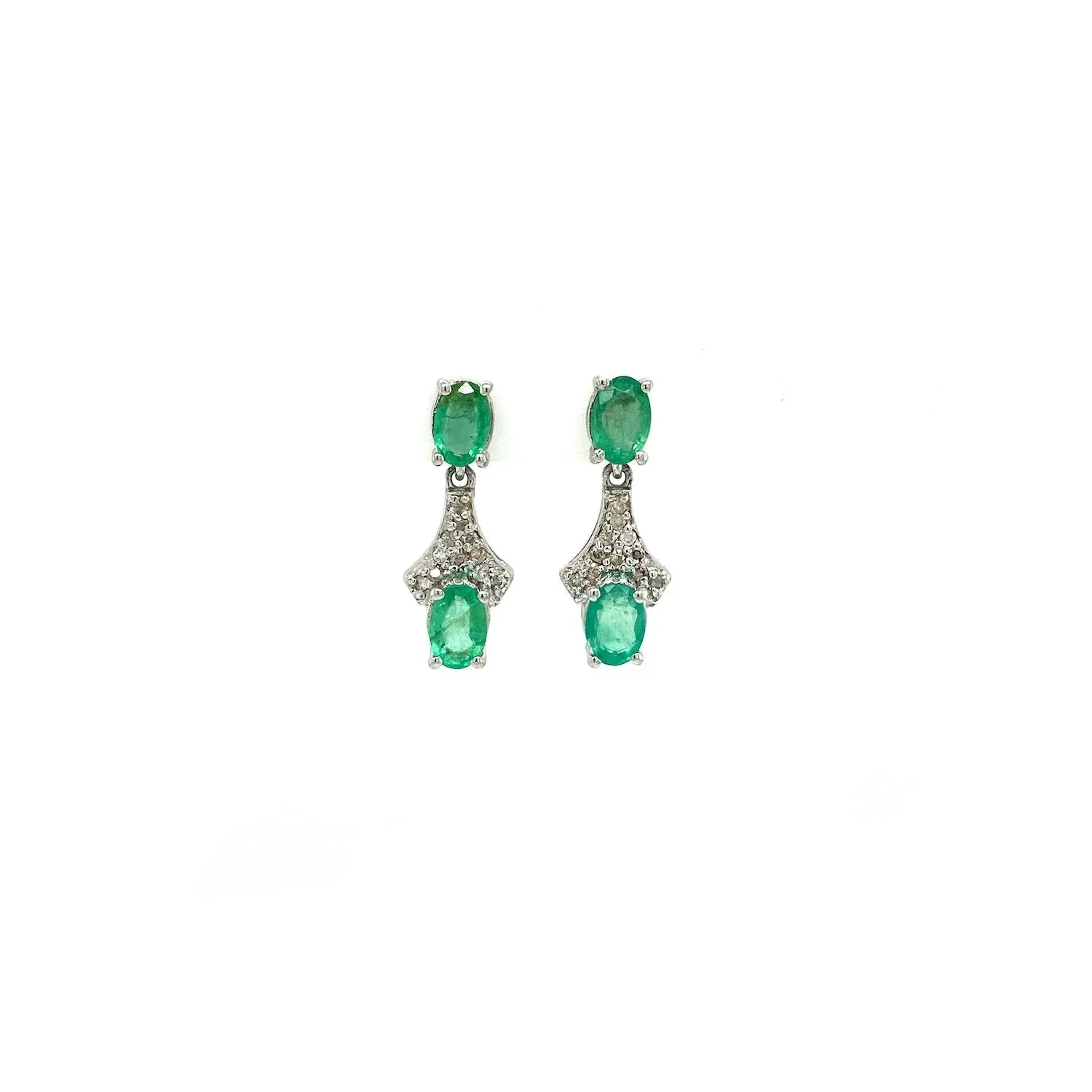 Emerald Earring in .925 Sterling Silver - KST 59359