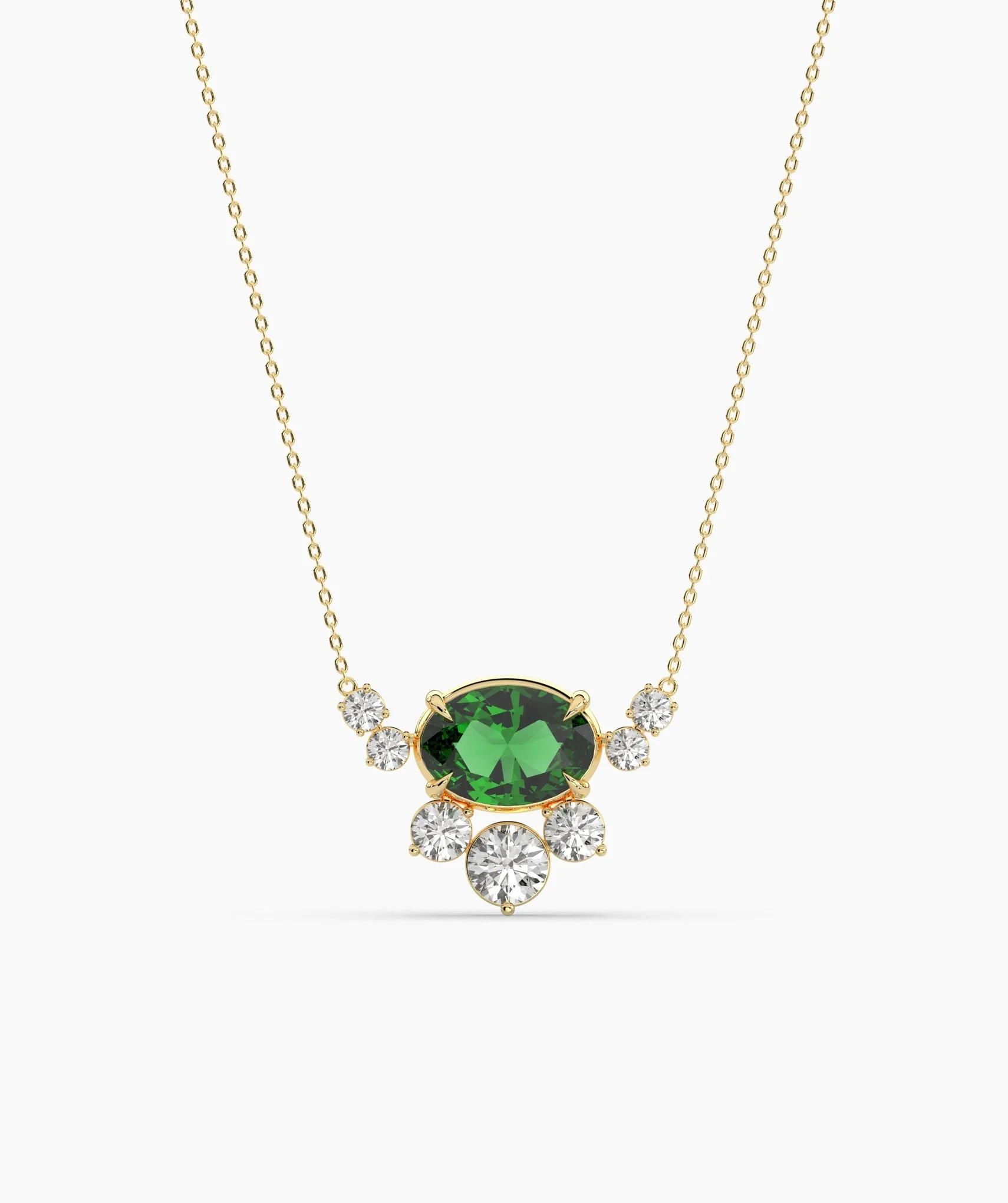 Emerald Elegance Diamond Necklace
